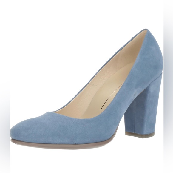 Ecco Shape 75 Block Heel Leather Retro Blue Almond Toe Slip On EU 41 US … - Picture 4 of 10